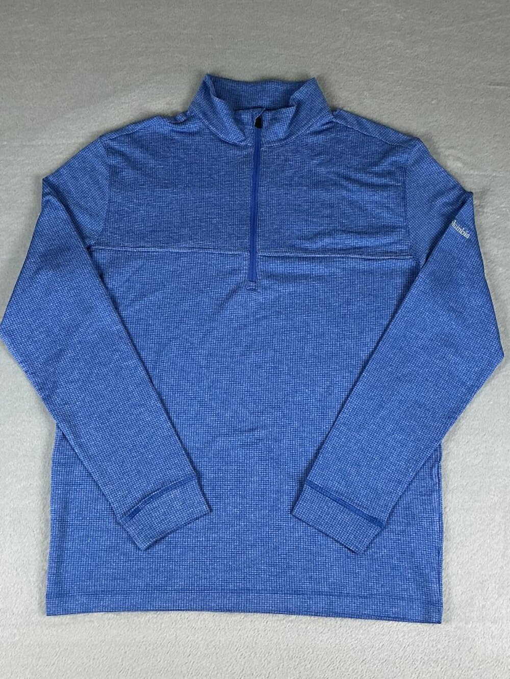 Columbia Golf Men's Blue Shirt Long Sleeve 1/4 Zip High Neck Omni-Wick Pullover.